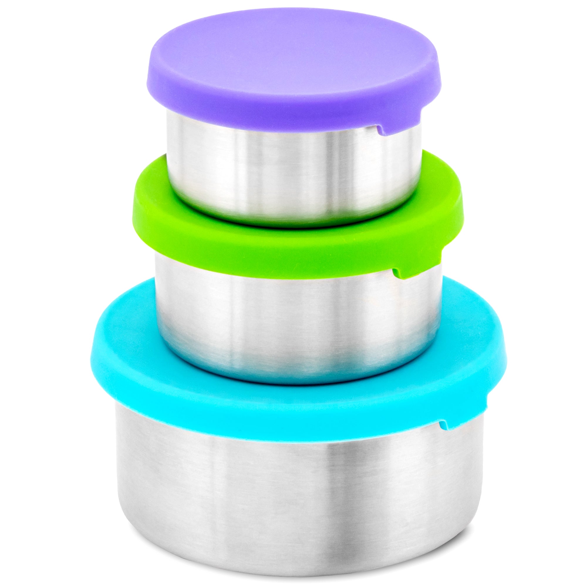 Tiitstoy 3Pack 6oz Stainless Steel Snack Containers,Easy Open Leak Proof  Small Food Containers with Silicone Lids , Small Metal Food Storage  Container , Leakproof Snack 