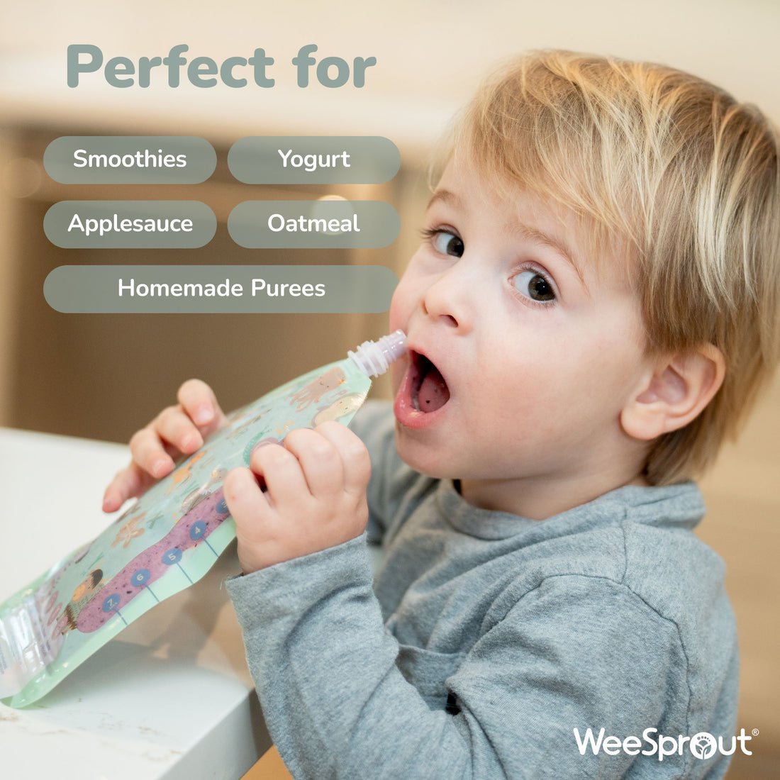Reusable Food Pouches – Available in 3.4 oz, 5 oz, 7 oz, and Variety Packs