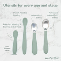 Baby-Led Weaning Silicone Spoons – Set of 3 with travel case