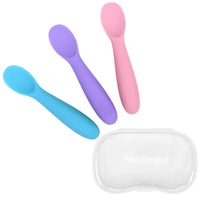 Baby-Led Weaning Silicone Spoons – Set of 3 with travel case