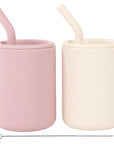 Silicone Straw Cups with Lids – 4 oz or 8 oz (Set of 2)