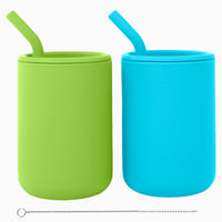 Silicone Straw Cups with Lids – 4 oz or 8 oz (Set of 2)
