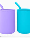 Silicone Straw Cups with Lids – 4 oz or 8 oz (Set of 2)