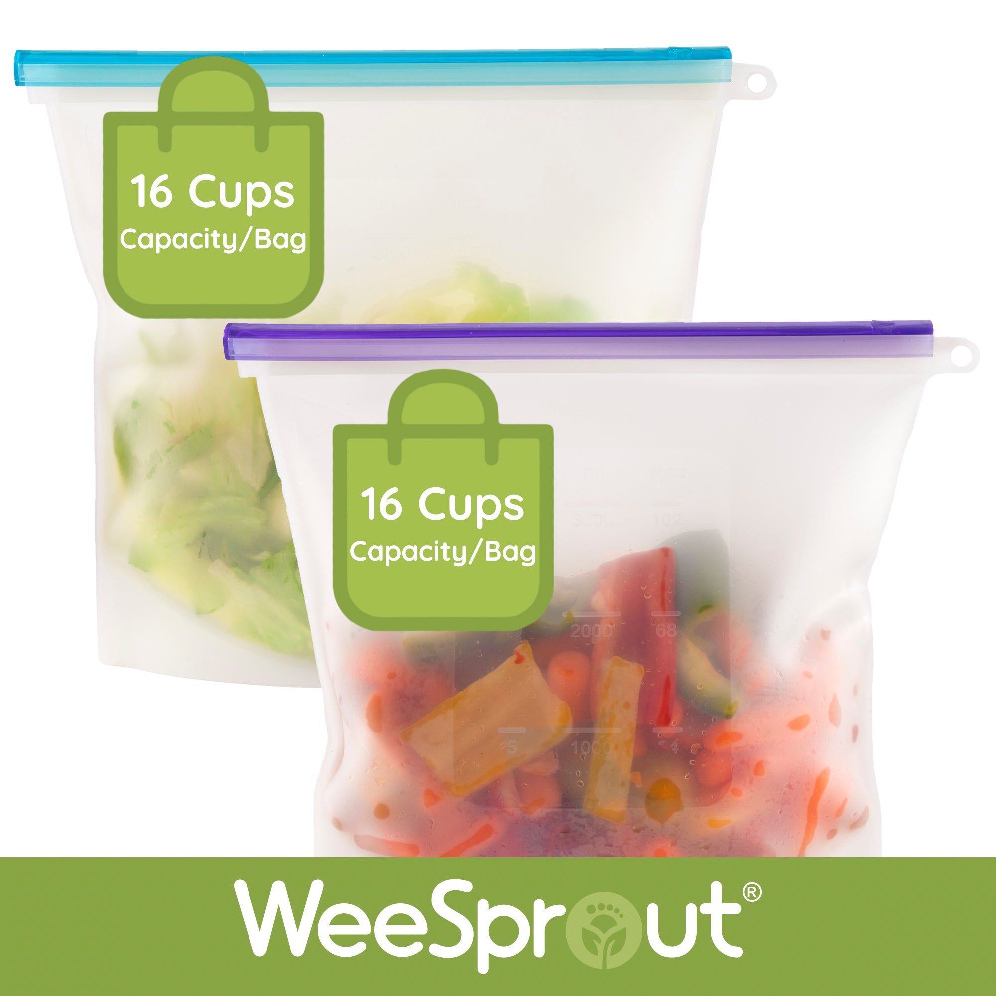 WOHOME Reusable Silicone Food Storage Bags