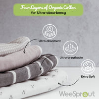 Organic Cotton Burp Cloths (Set of 4)