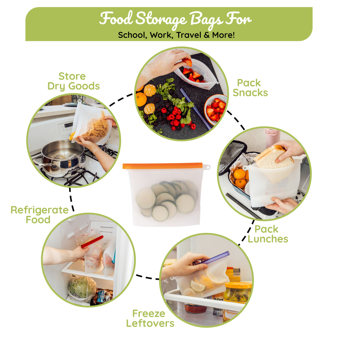 Reusable Silicone Storage Bags – Multi-Pack