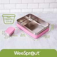 Stainless Steel Bento Box with Silicone Sleeve – Large