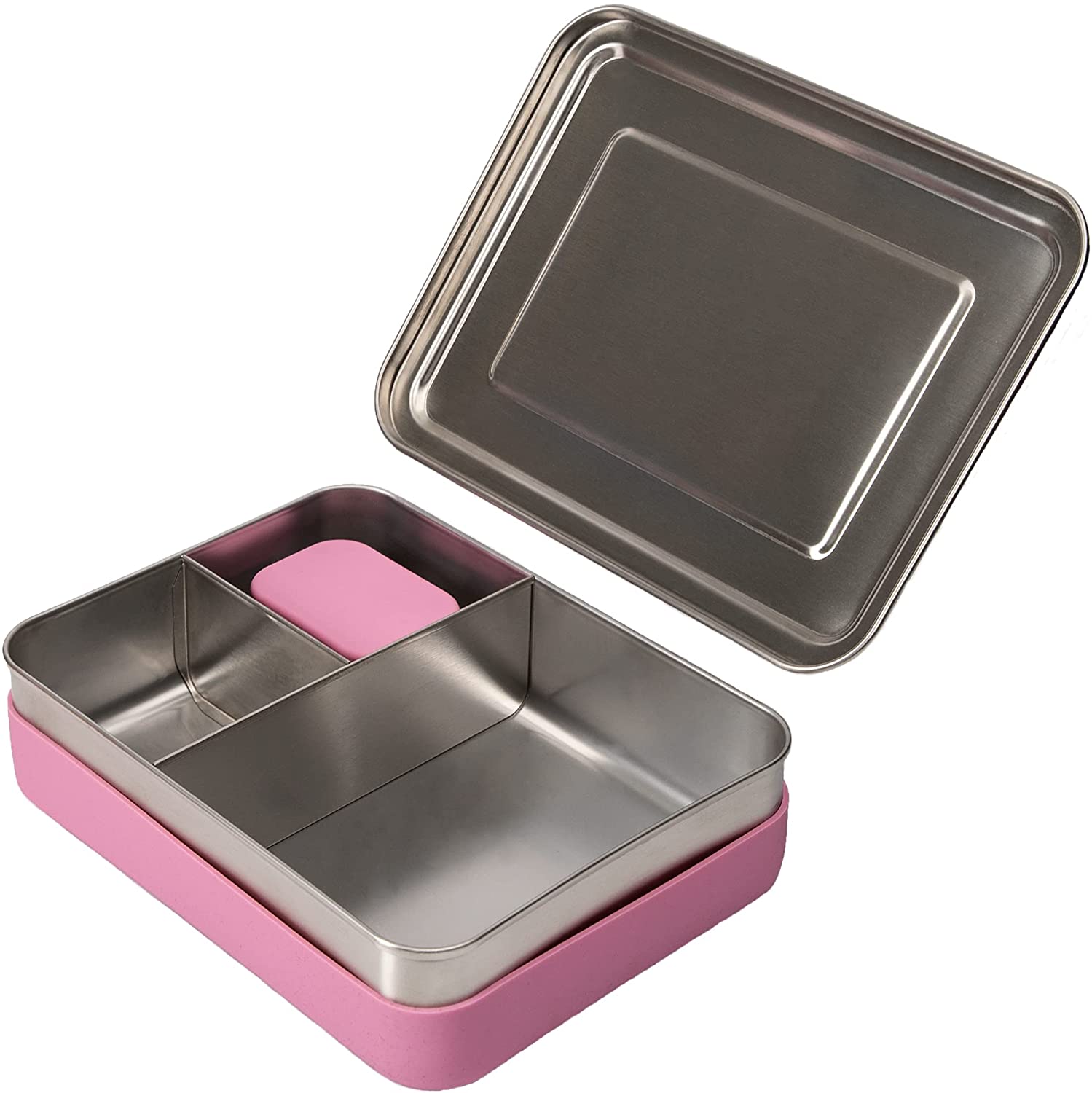 Bento Tek 41 oz Pink and White Buddha Box All-in-One Lunch Box - with  Utensils, Sauce Cup - 7 1/4 x 4 1/4 x 4 - 1 count box