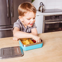 Stainless Steel Bento Box with Silicone Sleeve – Small