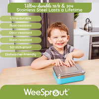 Stainless Steel Bento Box with Silicone Sleeve – Small