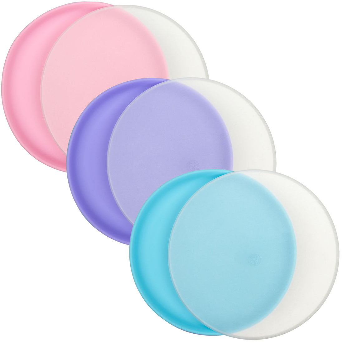 Silicone Plates (Non-Suction, Undivided) – Set of 3 with Lids