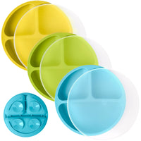 Silicone Suction Plates – Set of 3 (Lid Option Available)