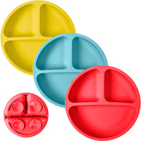 Silicone Suction Plates – Set of 3 (Lid Option Available)