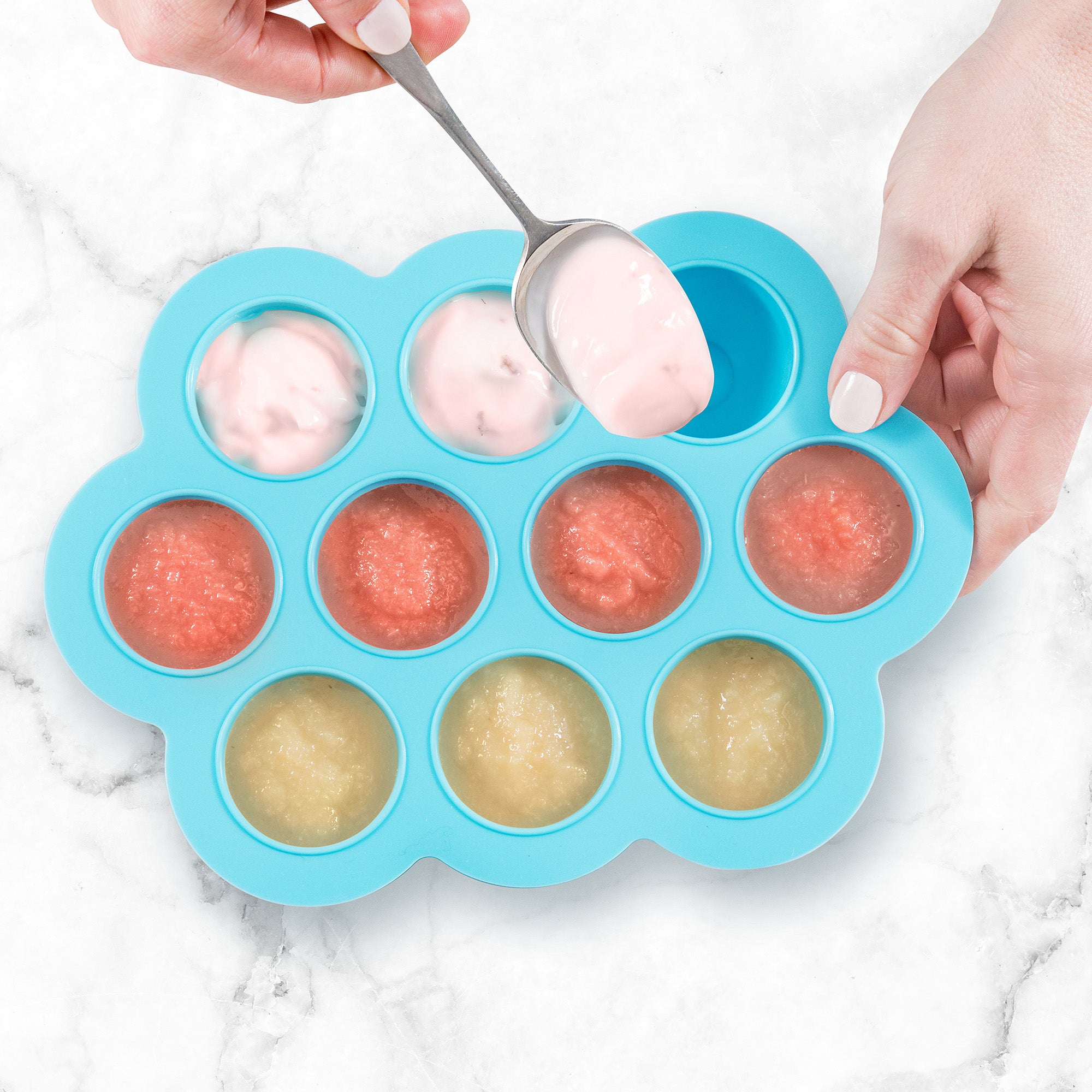 Silicone Baby Food Freezer Tray with Clip-On Lid by WeeSprout - Perfect Storage