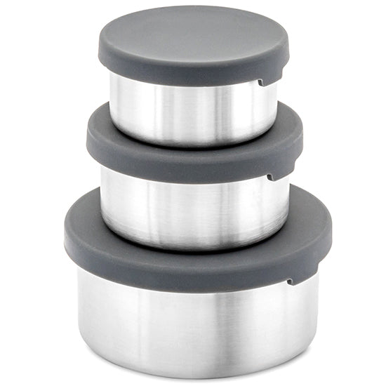 3Pcs Stainless Steel Food Containers with Silicone Lids Premium