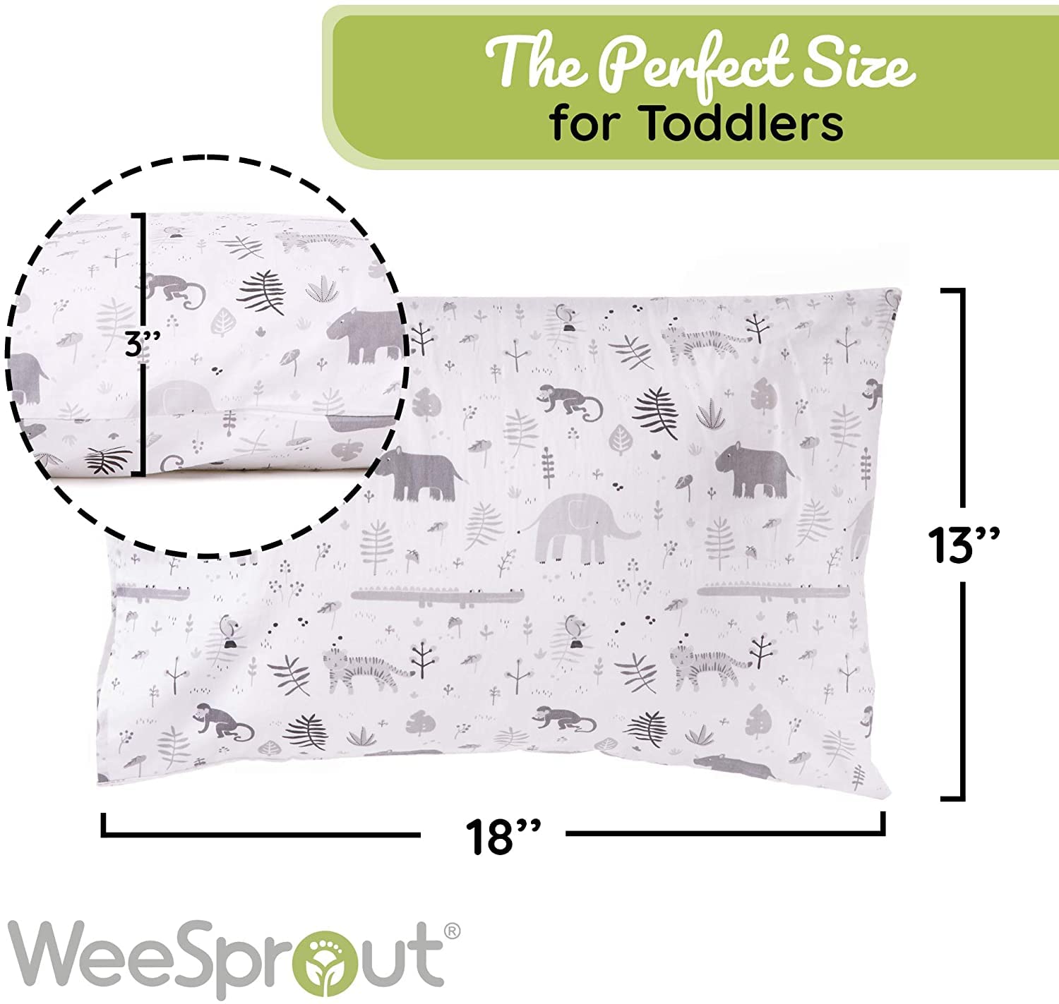Organic Cotton Toddler Pillow &amp; Pillowcase