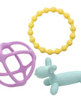 Silicone Teether Set – Dog, Ball & Ring (3 Pack)