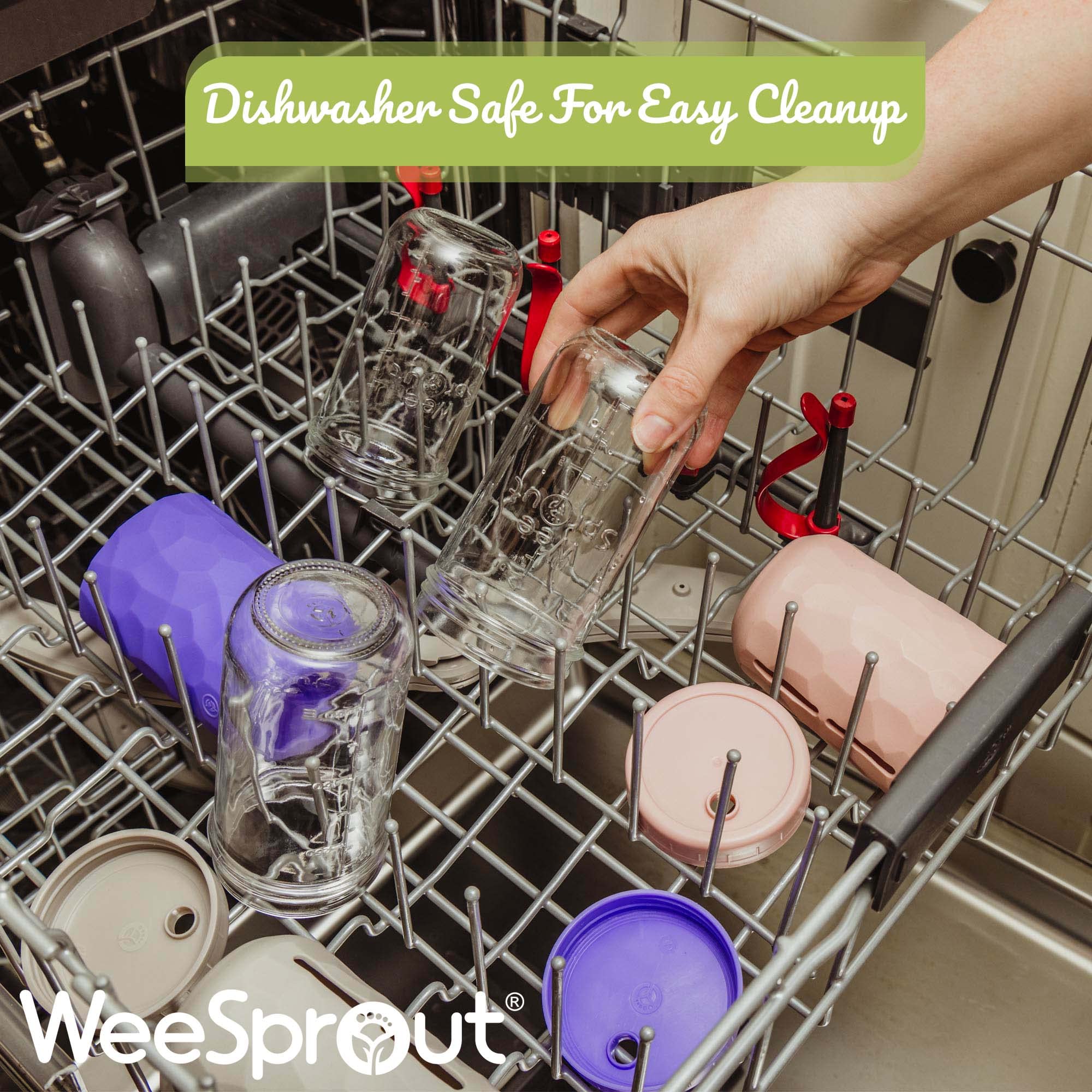 3-in-1 Glass Cups for Kids – 8 oz or 12 oz (Set of 4)