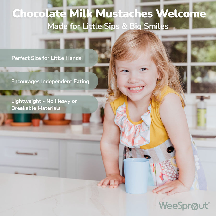 Bamboo Cups with Silicone Sippy Lids – Set of 4