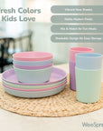 Bamboo Cups with Silicone Sippy Lids – Set of 4