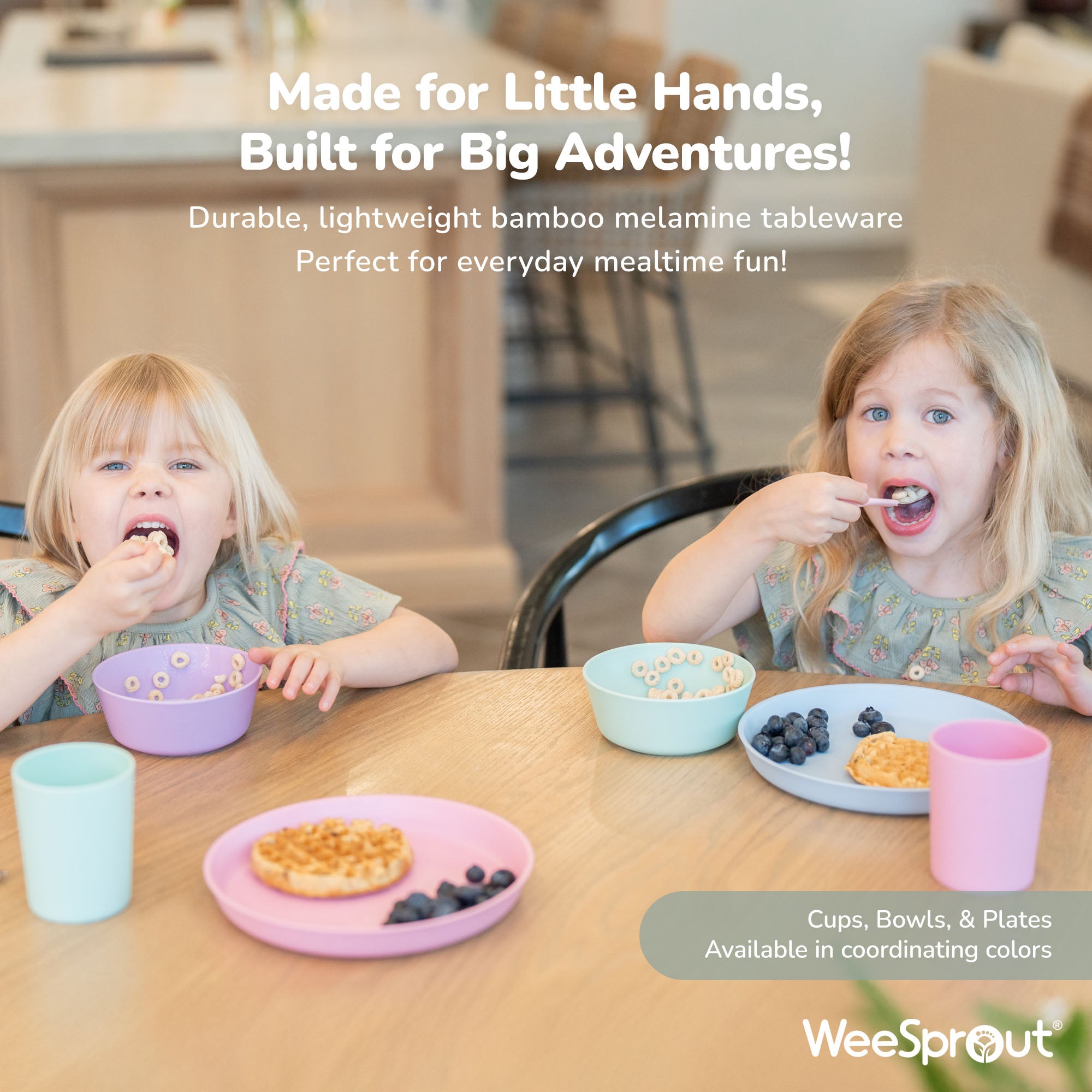 Bamboo Cups with Silicone Sippy Lids – Set of 4