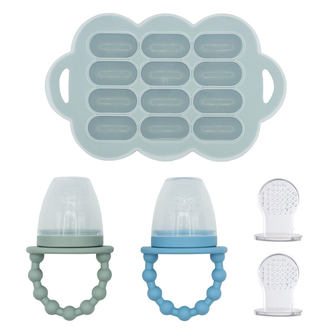 2 Silicone Feeders & Freezer Tray