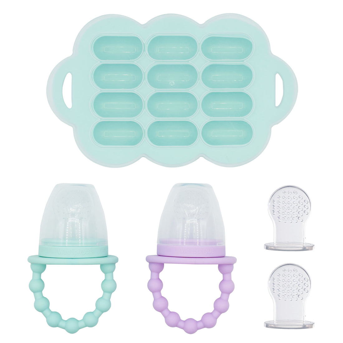 2 Silicone Feeders & Freezer Tray