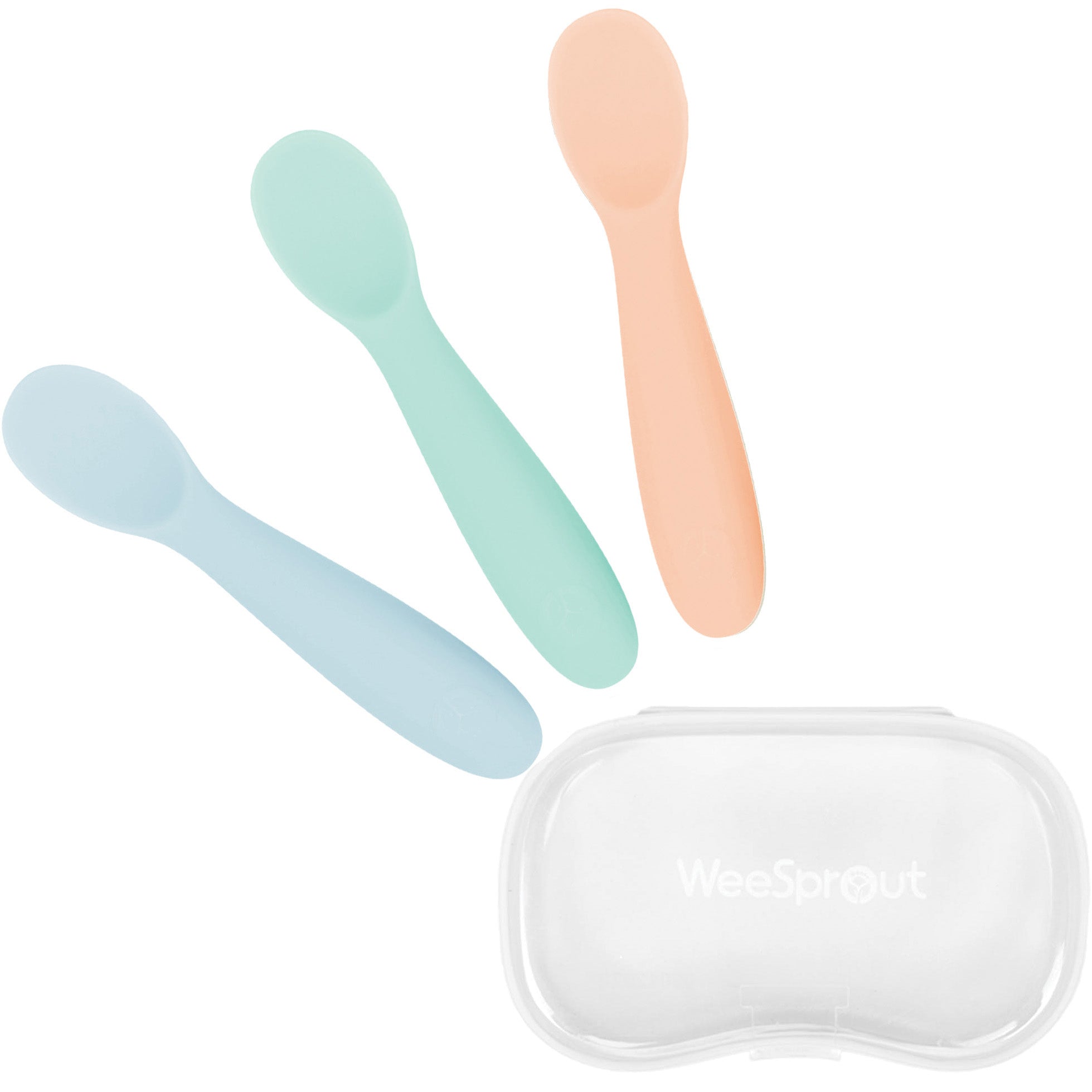 Baby-Led Weaning Silicone Spoons – Set of 3 with travel case