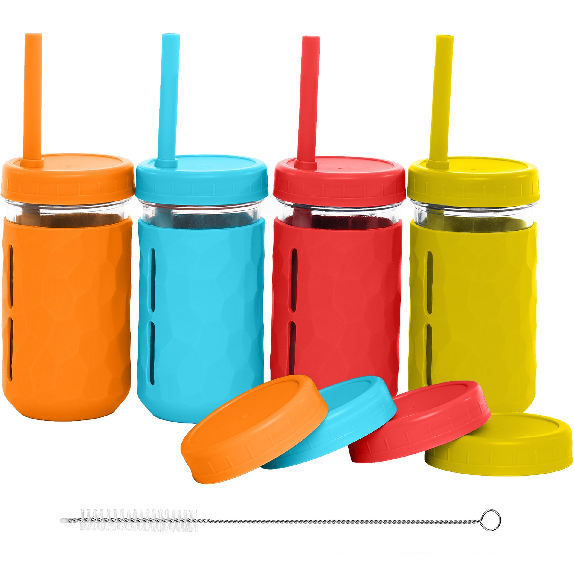 Glass Toddler Cups 3 in 1 Drinking Cups | Set of 4 | 8 - 12 oz