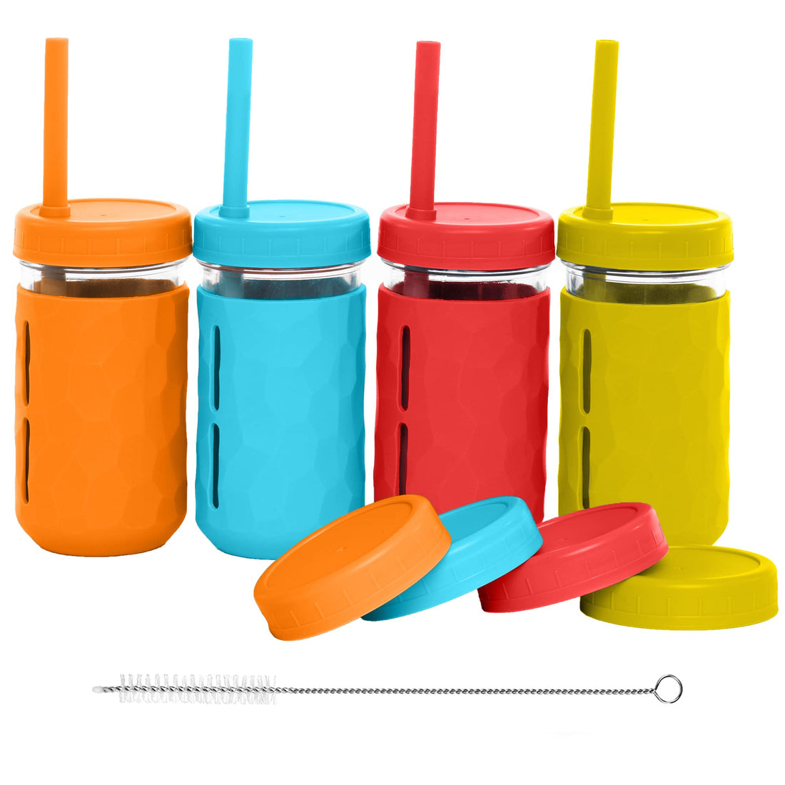 3-in-1 Glass Cups for Kids – 8 oz or 12 oz (Set of 4)