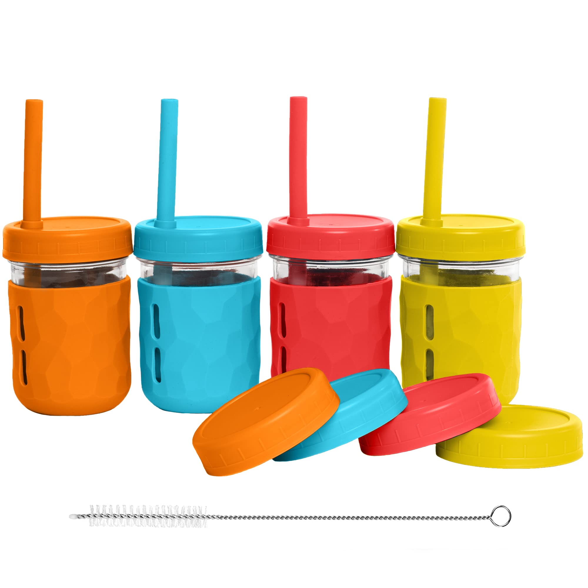 3-in-1 Glass Cups for Kids – 8 oz or 12 oz (Set of 4)