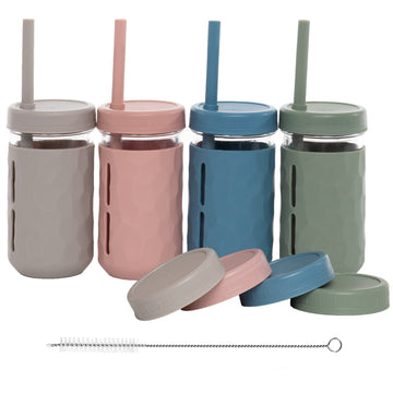 3-in-1 Glass Cups for Kids – 8 oz or 12 oz (Set of 4)