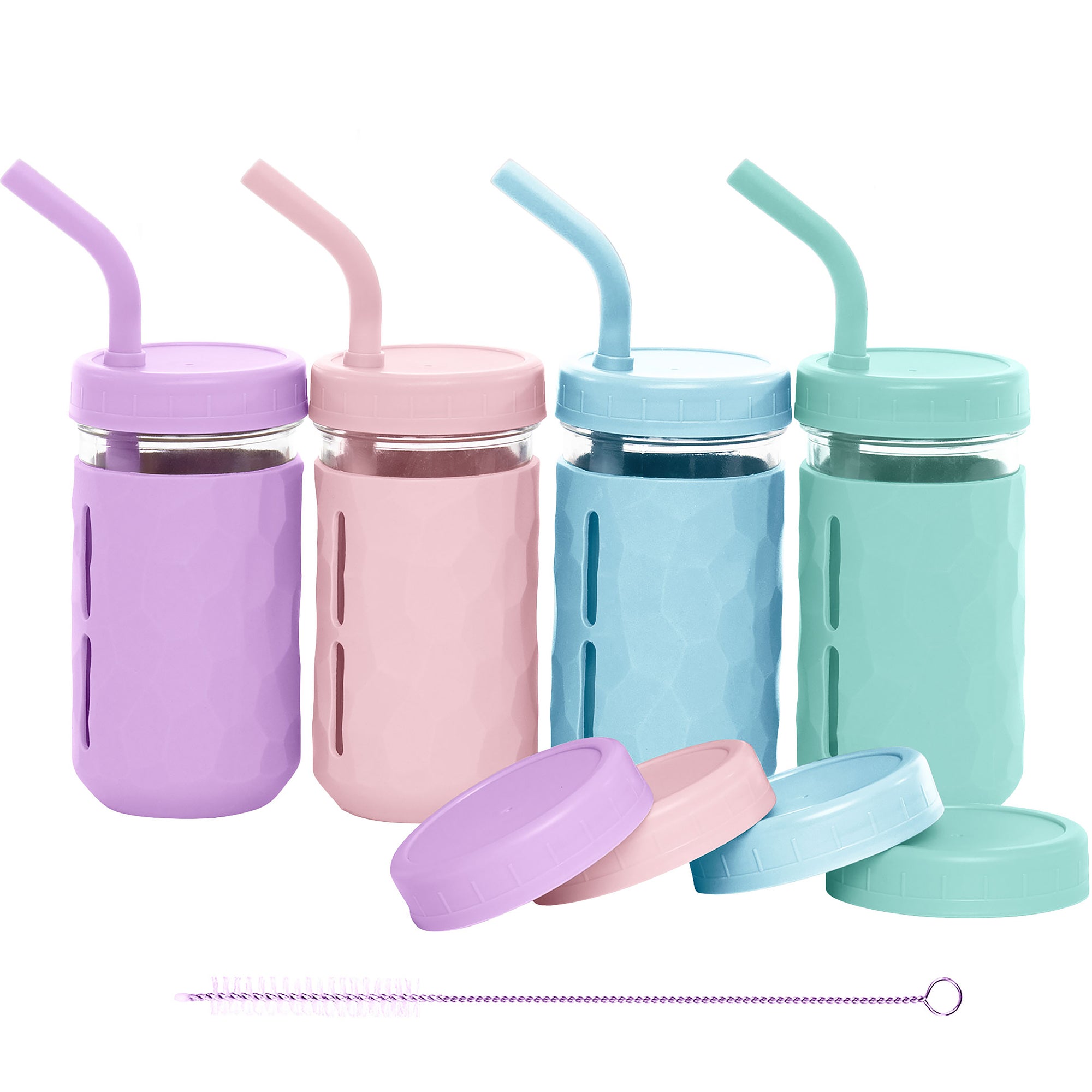 3-in-1 Glass Cups for Kids – 8 oz or 12 oz (Set of 4)