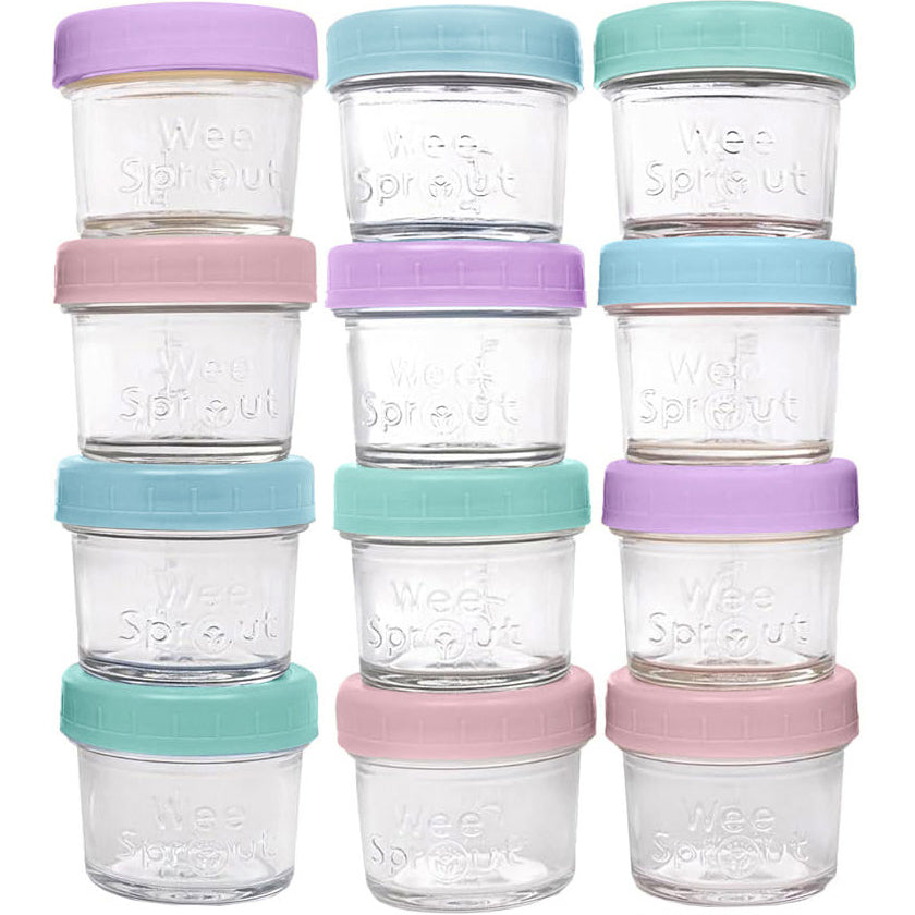 Glass Baby Food Storage Jars – 4 oz, 8 oz, or Mixed Sets