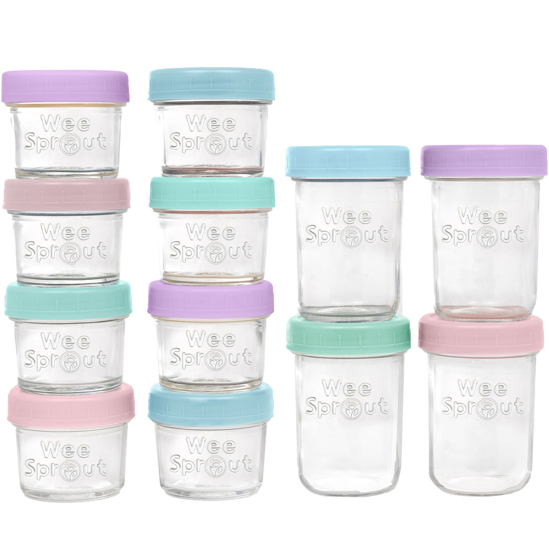 Glass Baby Food Storage Jars – 4 oz, 8 oz, or Mixed Sets