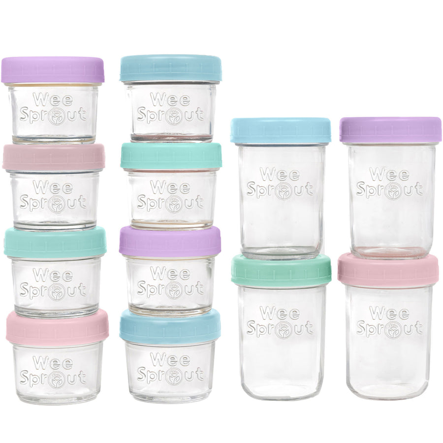 Glass Baby Food Storage Jars – 4 oz, 8 oz, or Mixed Sets