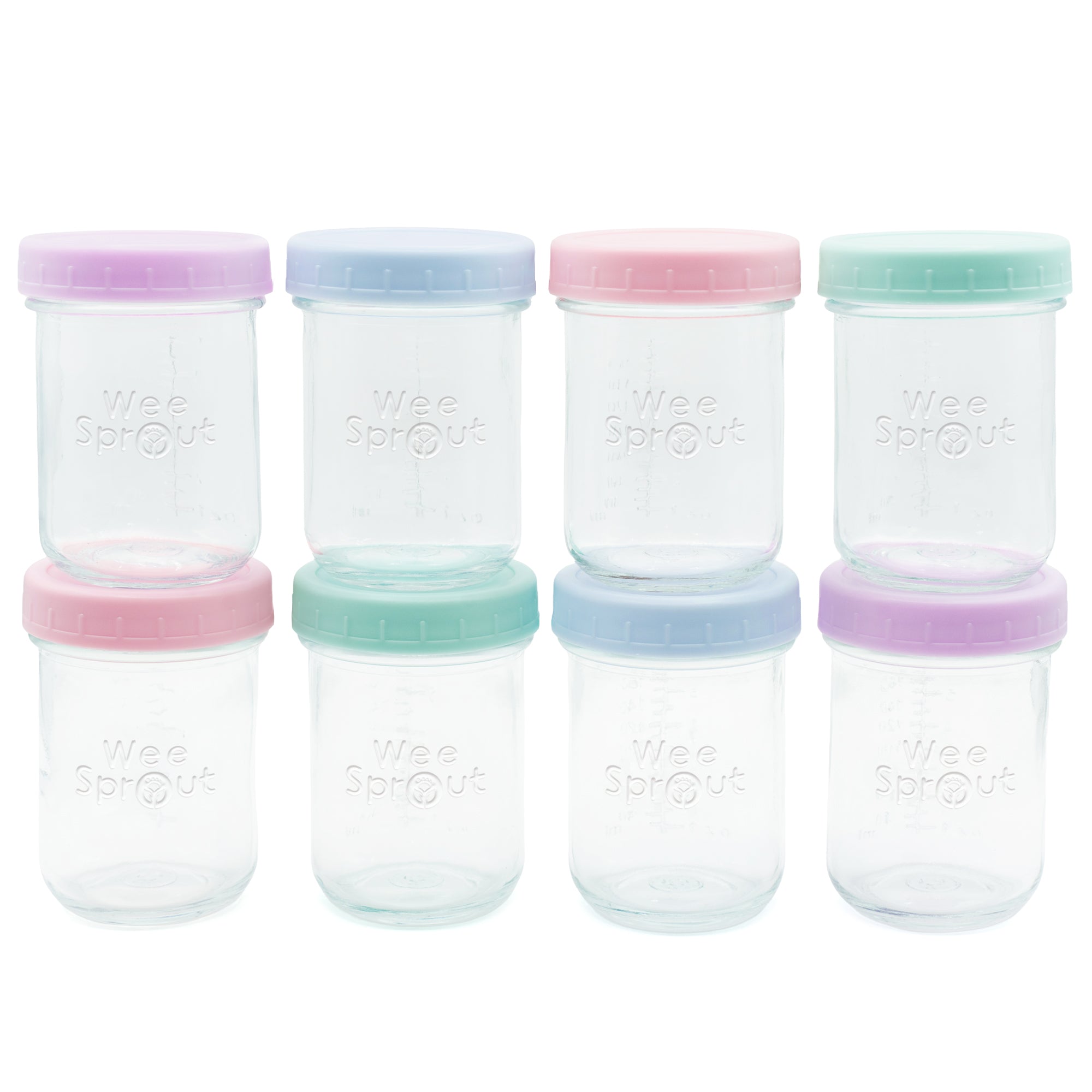 Glass Baby Food Storage Jars – 4 oz, 8 oz, or Mixed Sets