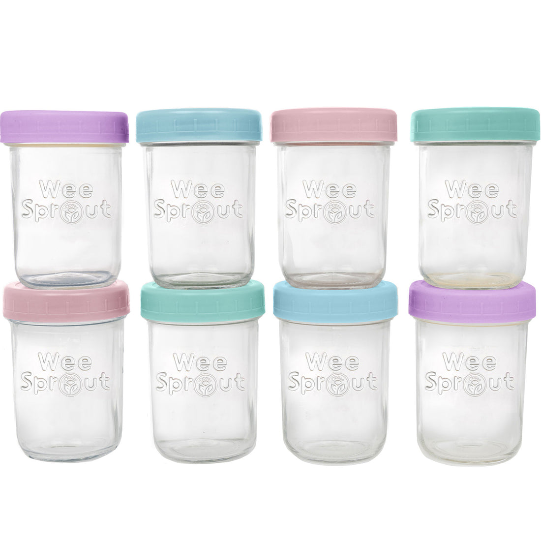 Glass Baby Food Storage Jars – 4 oz, 8 oz, or Mixed Sets