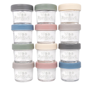 GWAWG 12 PCS Small Plastic Containers with Lids Food Storage Pots 6 Colors  for Baby Kid Toddlers Use to Fit Snack Sauce Meal Yoghurt Ice Cream Salad