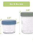 Glass Baby Food Storage Jars – 4 oz & 8 oz Mixed Set (12-Pack)