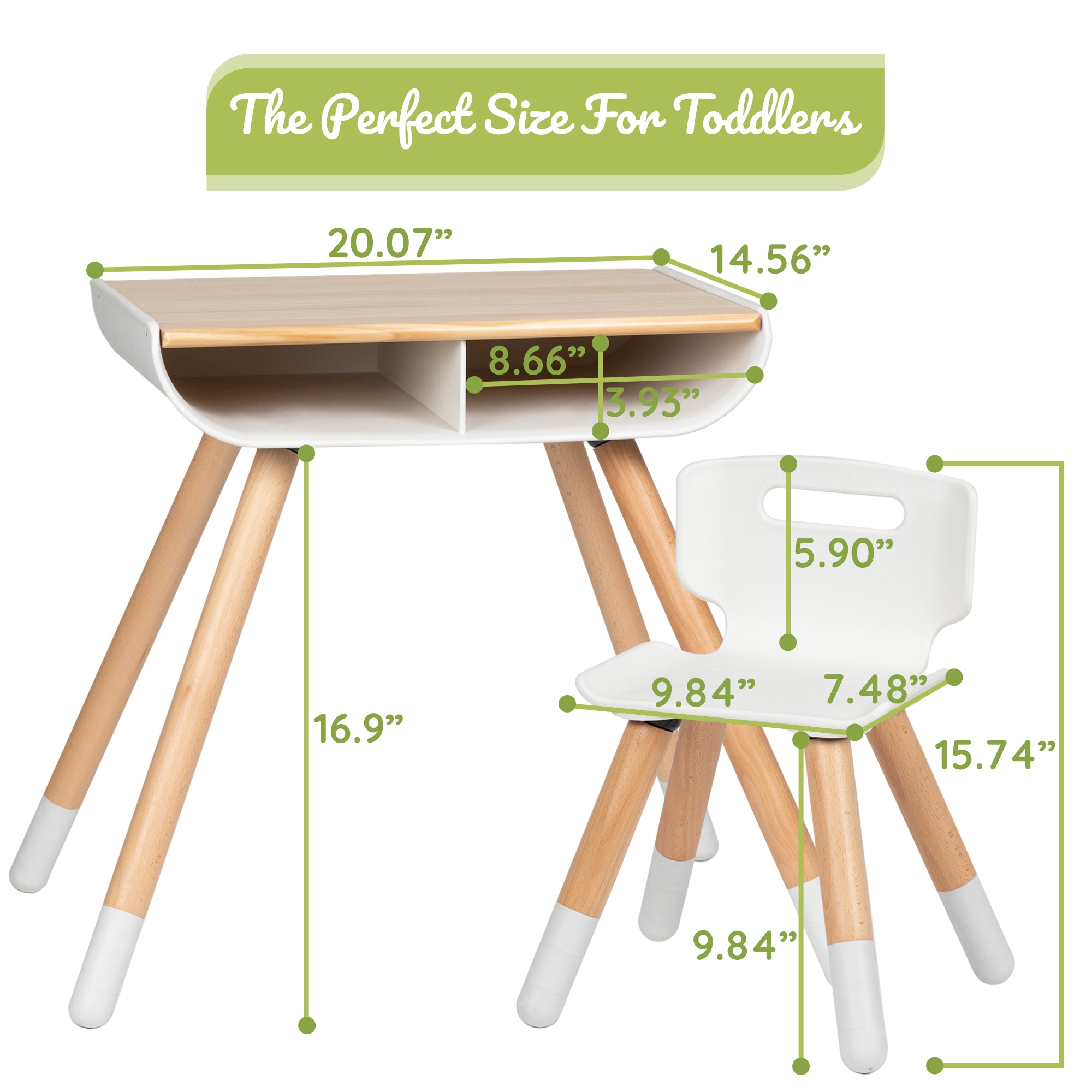 Modern Kids Study Desk and Chair Set with Dual Storage Boxes