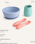 Silicone First Feeding Set – Cup, Suction Bowl with Lid & Baby Spoons