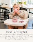 Silicone First Feeding Set – Cup, Suction Bowl with Lid & Baby Spoons