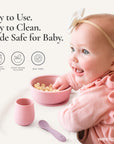 Silicone First Feeding Set – Cup, Suction Bowl with Lid & Baby Spoons