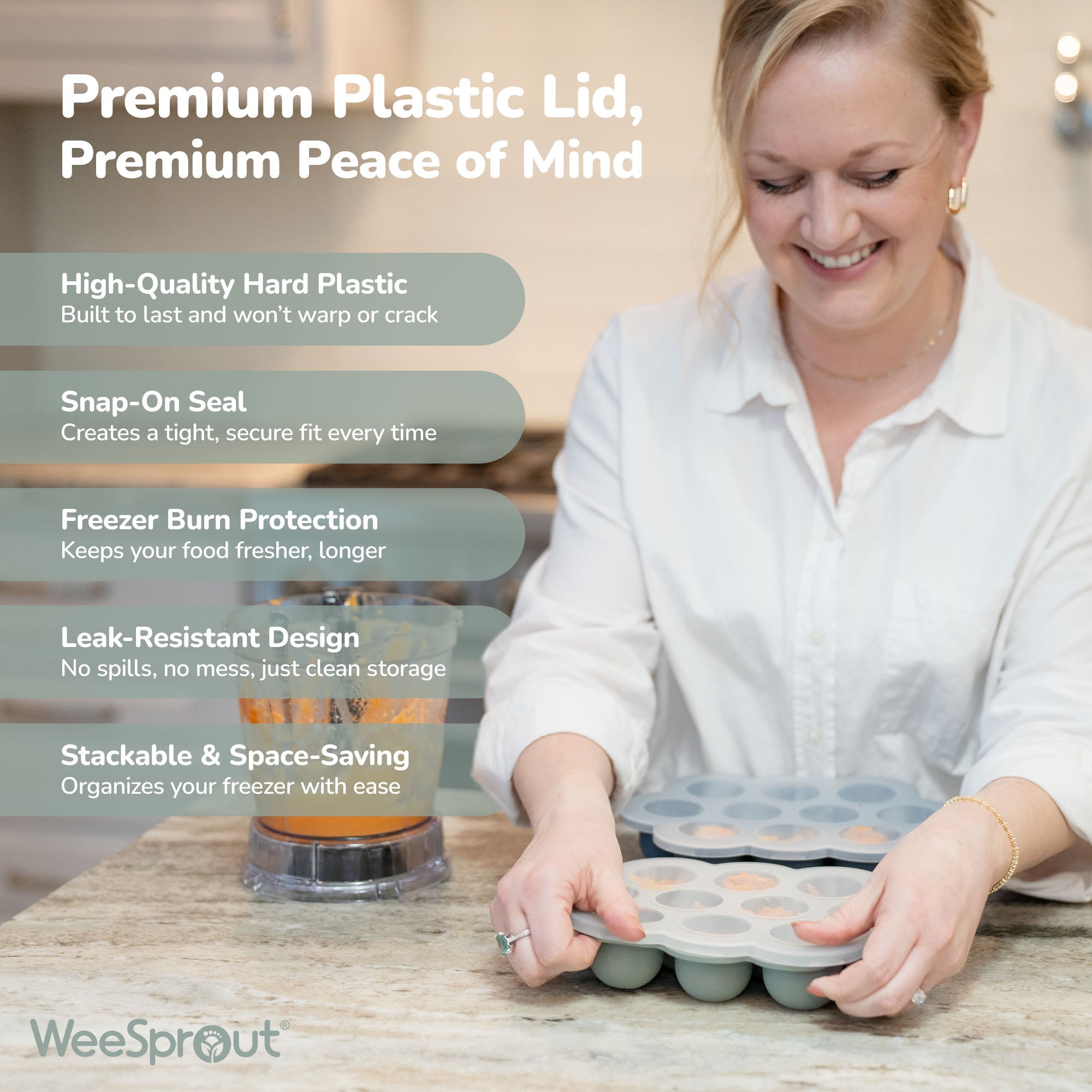 Silicone Baby Food Freezer Tray – 1.5 oz Sections