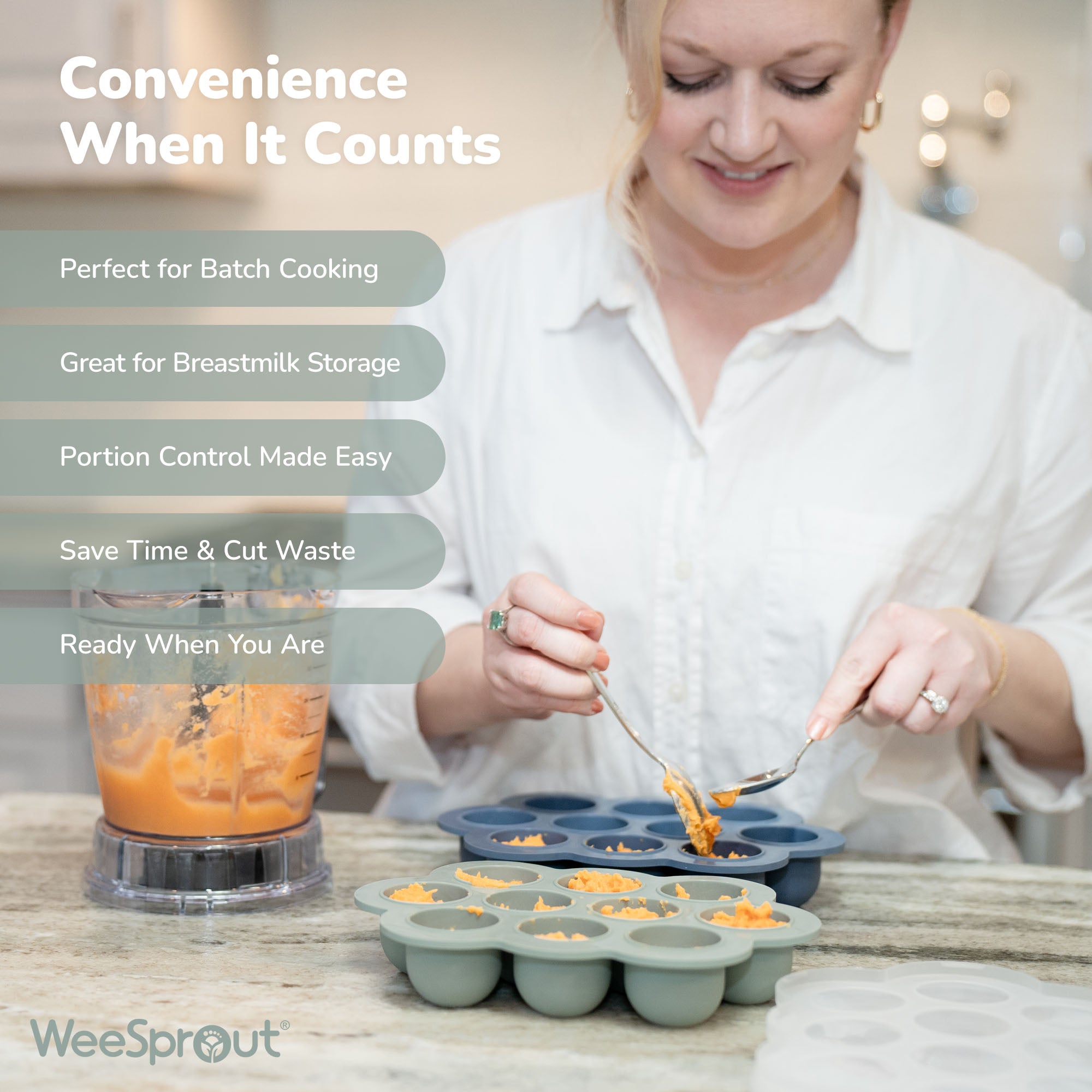 Silicone Baby Food Freezer Tray – 1.5 oz Sections