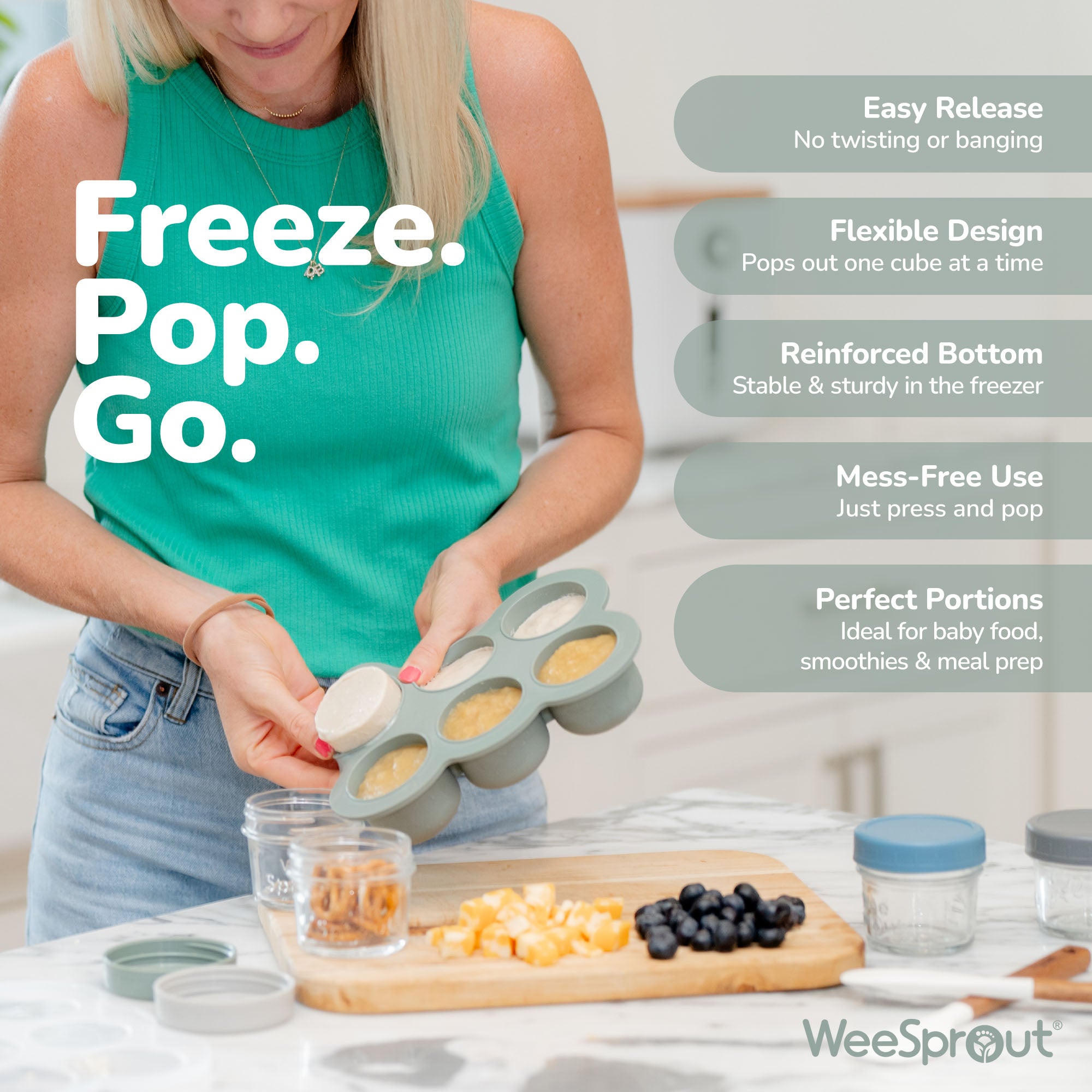 Silicone Baby Food Freezer Tray – 3 oz Sections