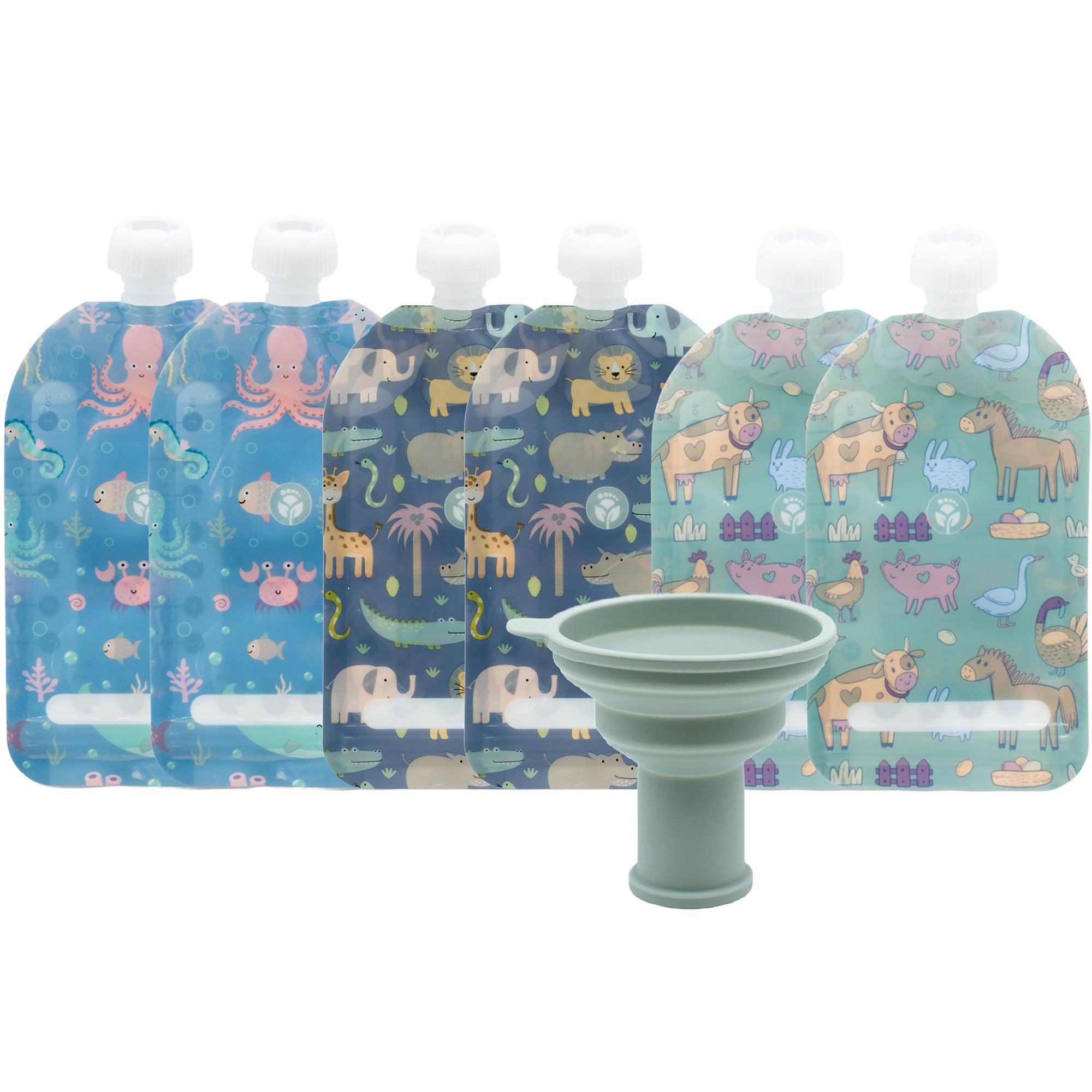 Reusable Food Pouches – Available in 3.4 oz, 5 oz, 7 oz, and Variety Packs