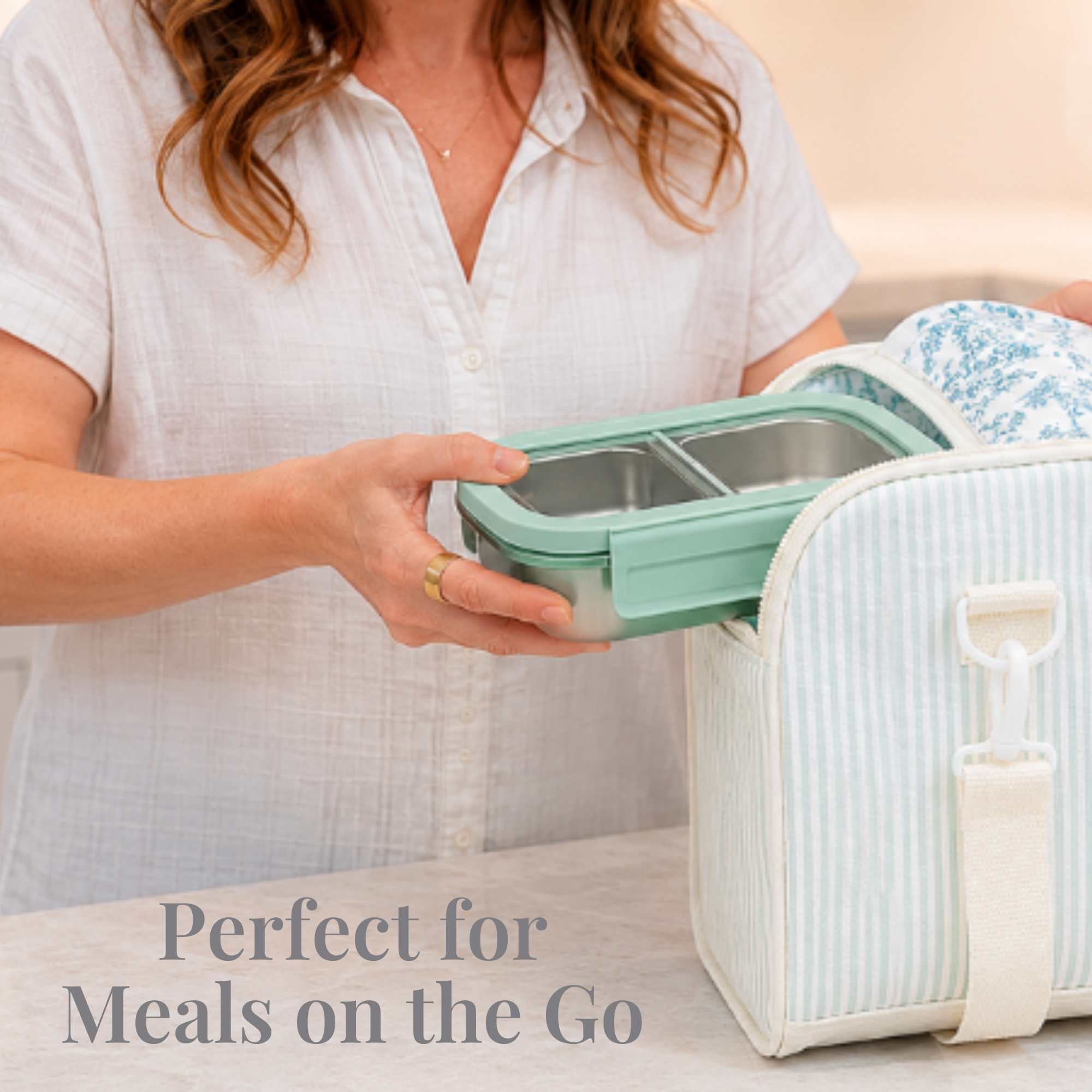 Stainless Steel Bento Box with Leak-Resistant Lid with 14 oz &amp; 18 oz Sections