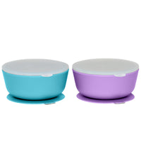 Silicone Suction Bowls With Premium Hard Plastic Lids